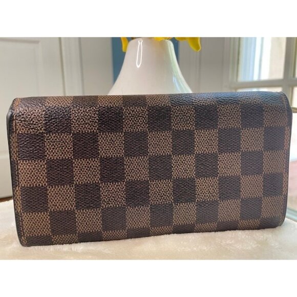 Authentic Louis Vuitton Damier Ebene Sarah Snap Wallet - Picture 2 of 11